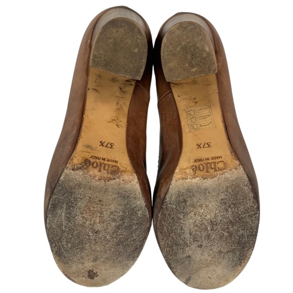 Chloe Silverado Brown Lace Up Mary Jane Wooden Block Heel Oxford Pump Size 7.5 - Picture 6 of 9